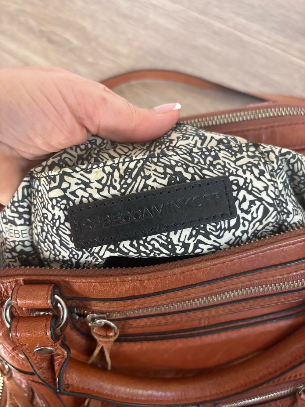 Rebecca Minkoff Brown Leather Jealous Tri Zip Fringe Satchel - Picture 9 of 14